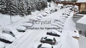  Presentation with cars - PPT theme enhanced with parking-cars-covered-with-fresh background and a  colored foreground