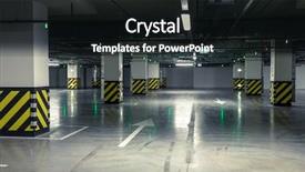  Presentation with interior - PPT theme enhanced with asphalt pipe - parking garage underground interior background and a wine colored foreground