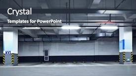  Presentation with parking lot - Audience pleasing slide set consisting of parking garage backdrop and a ocean colored foreground