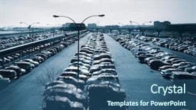  Presentation with parking lot - Presentation theme consisting of parking lot at newark airport background and a ocean colored foreground