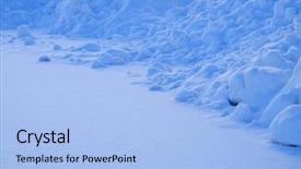  Presentation with piles - Slide deck consisting of parking lot safety - freshly fallen snow on ground background and a light blue colored foreground