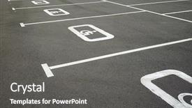  Presentation with road pavement - Audience pleasing slides consisting of parking lot safety - road markings for the disabled backdrop and a dark gray colored foreground