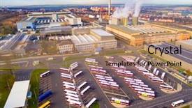  Presentation with car parking lot - Colorful PPT layouts enhanced with parking lot with car backdrop and a coral colored foreground