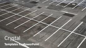  Presentation with parking lot - Presentation theme consisting of parking lot with empty places background and a gray colored foreground
