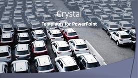  Presentation with parking lot - Presentation theme consisting of parking-lot-with-many-new background and a  colored foreground