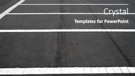  Presentation with parking lot - Colorful PPT theme enhanced with parking-markings-in-a-parking backdrop and a gray colored foreground