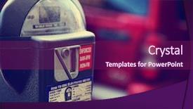  Presentation with vintage car - Colorful PPT theme enhanced with parking meter with a car backdrop and a violet colored foreground
