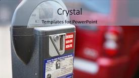  Presentation with car parking - Slides consisting of parking meter with a car background and a light blue colored foreground