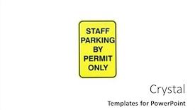  Presentation with permit - Presentation theme consisting of parking-sign-a-yellow-staff background and a  colored foreground