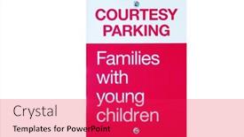  Presentation with families - Theme having parking-sign-courtesy-parking-families background and a red colored foreground