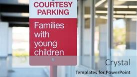  Presentation with families - Colorful PPT theme enhanced with parking-sign-courtesy-parking-families backdrop and a light blue colored foreground