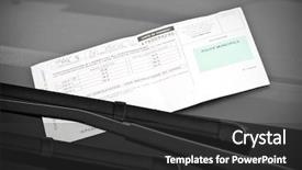  Presentation with car parking - Theme with parking ticket on motor car background and a dark gray colored foreground