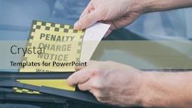  Presentation with windshield - Presentation theme consisting of parking-ticket-placed-under-windshield background and a soft green colored foreground