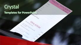  Presentation with car parking - Presentation design enhanced with parking violation ticket on car background and a wine colored foreground