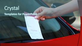  Presentation with car parking - Presentation design enhanced with parking violation ticket on car background and a ocean colored foreground