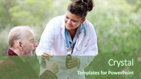  Presentation with carer - Audience pleasing slide deck consisting of elderly and nurse or carer backdrop and a tawny brown colored foreground