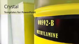  Presentation with parkinson disease - Colorful PPT theme enhanced with parkinson disease - barrel with methylamine backdrop and a yellow colored foreground