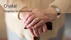  Presentation with granddaughter walking senior - Amazing presentation having parkinsonism - close-up of senior's hands leaning backdrop and a coral colored foreground
