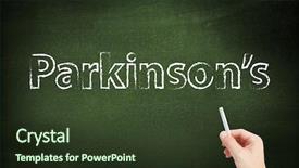  Presentation with parkinson disease - Beautiful PPT theme featuring parkinsons written on a blackboard backdrop and a tawny brown colored foreground