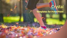  Presentation with runner - Audience pleasing slide deck consisting of parks people - runner legs outside during autumn backdrop and a tawny brown colored foreground