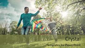  Presentation with flies nervous system - Presentation design consisting of parks people - runnings little boy and father background and a  colored foreground