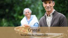  Presentation with old wood - Cool new PPT theme with parleman - portrait of an old man backdrop and a  colored foreground