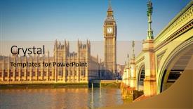  Presentation with westminster - Colorful theme enhanced with parliament - big ben and westminster bridge backdrop and a coral colored foreground