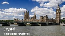  Presentation with westminster - Presentation theme having parliament and a westminster bridge background and a  colored foreground