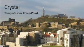  Presentation with archaeological scottish - Beautiful presentation design featuring parliament and calton hill edinburgh backdrop and a  colored foreground