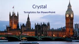  Presentation with parliament westminster london england - Presentation theme enhanced with parliament and city of westminster background and a sky blue colored foreground