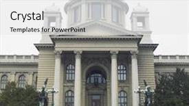  Presentation with parliament - Presentation theme consisting of parliament belgrade serbia background and a white colored foreground