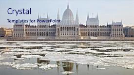  Presentation with parliament - Beautiful slide deck featuring parliament building budapest hungary backdrop and a sky blue colored foreground
