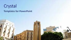  Presentation with parliament - Colorful presentation theme enhanced with parliament house in beirut lebanon backdrop and a sky blue colored foreground