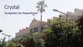  Presentation with parliament - Cool new slide deck with parliament house in beirut lebanon backdrop and a sky blue colored foreground