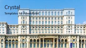  Presentation with parliament - Slides enhanced with parliament in bucharest romanian background and a  colored foreground