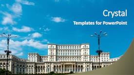  Presentation with parliament - Beautiful PPT layouts featuring parliament in bucharest romanian backdrop and a teal colored foreground