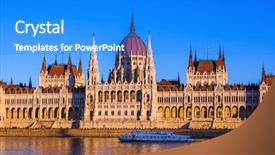  Presentation with indian parliament - Slide set consisting of parliament in budapest hungary - cityscape background and a cobalt blue colored foreground