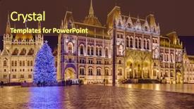  Presentation with parliament - Amazing PPT theme having parliament in budapest hungary - cityscape backdrop and a tawny brown colored foreground
