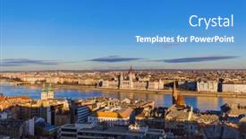  Presentation with hungary - Slide deck having parliament in budapest hungary - cityscape architecture background background and a teal colored foreground