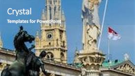  Presentation with vienna - Beautiful theme featuring parliament in vienna austria with the statue of pallas athene the greek goddess of wisdom backdrop and a teal colored foreground