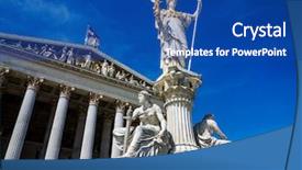  Presentation with wisdom - Cool new PPT theme with parliament in vienna austria backdrop and a ocean colored foreground
