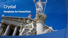  Presentation with wisdom - Cool new presentation design with parliament in vienna austria with the statue of pallas athene the greek goddess of wisdom backdrop and a ocean colored foreground