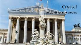  Presentation with wisdom - Beautiful slides featuring parliament in vienna austria with the statue of pallas athene the greek goddess of wisdom backdrop and a light blue colored foreground