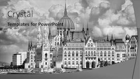 Presentation with danube - Audience pleasing presentation theme consisting of parliament-of-budapest-seen-over backdrop and a light gray colored foreground
