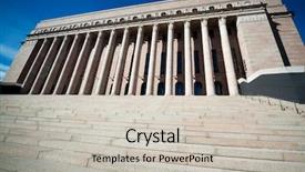  Presentation with finland - Audience pleasing slides consisting of parliament of finland in helsinki backdrop and a soft green colored foreground