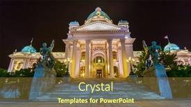  Presentation with parliament - Presentation theme with parliament-of-serbia-in-belgrade background and a tawny brown colored foreground