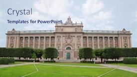  Presentation with indian parliament - Presentation theme with parliament of sweden - sveriges riksdag in stockholm background and a sky blue colored foreground