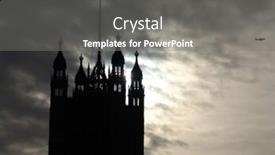  Presentation with parliament - Presentation theme enhanced with parliament-tower-silhouette-view background and a gray colored foreground