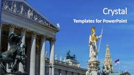  Presentation with vienna - Amazing PPT theme having parliamentary - austria vienna parliament backdrop and a teal colored foreground