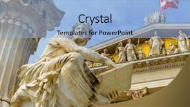  Presentation with government history - Colorful presentation theme enhanced with parliamentary - austrian parliament in vienna seat backdrop and a light blue colored foreground